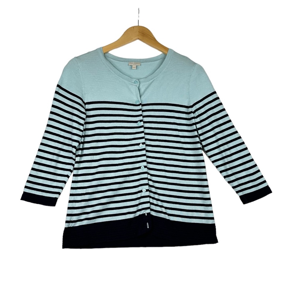 Talbots Women's Multicolor Stripe Button Front Cardigan Sweater Size‎ Medium